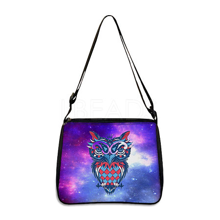 Owl Printed Polyester Shoulder Bags PW-WG8B7D6-02-1