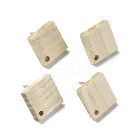 Ash Wood Stud Earring Findings EJEW-TAC0021-06-1