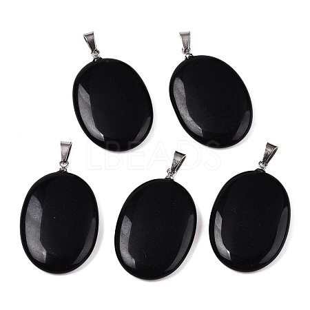Natural Obsidian Pendants G-T138-207A-1