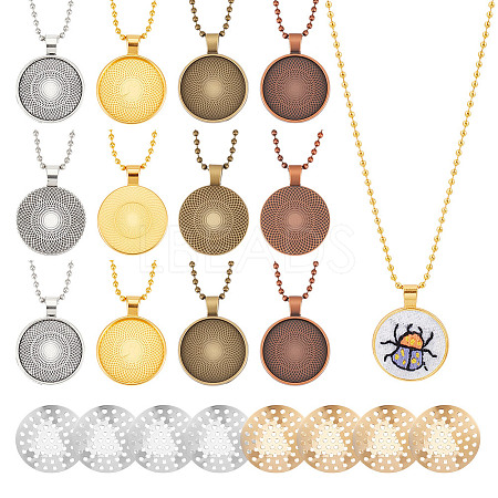 16Pcs 4 Colors Iron Ball Chain Necklaces Making NJEW-DR00011-1