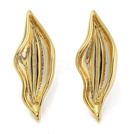Brass Stud Earrings EJEW-D067-06G-1