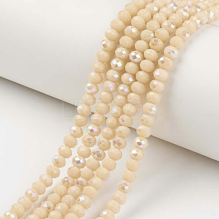 Electroplate Opaque Solid Color Glass Beads Strands X1-EGLA-A034-P4mm-L14-1