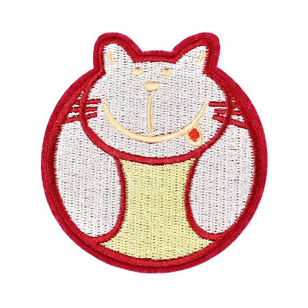 Cat Shape Computerized Embroidery Cloth Iron on/Sew on Patches DIY-M006-13-1