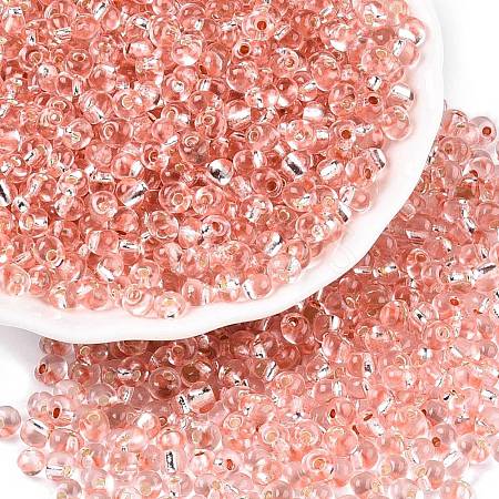 6/0 Baking Paint Transparent Fringe Glass Seed Beads SEED-N006-06E-1