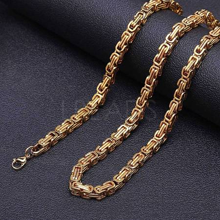 Titanium Steel Byzantine Chains Necklace for Men's FS-WG56795-40-1