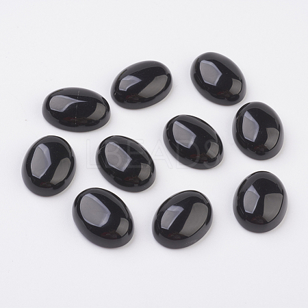 Natural Obsidian Flat Back Cabochons X-G-G741-30x40mm-20-1