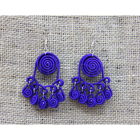 Iron Polyester Dangle Earrings FS-WG1F812-07-1