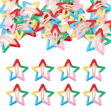 20Pcs Iron Enamel Snap Hair Clips for Girls PHAR-TADJ0001-09-1