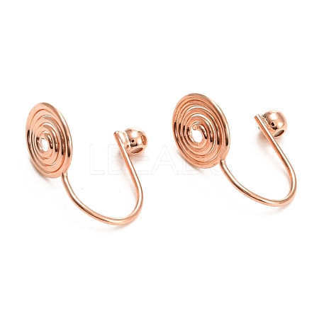 Brass Clip-on Earring Converters Findings KK-D060-02RG-1