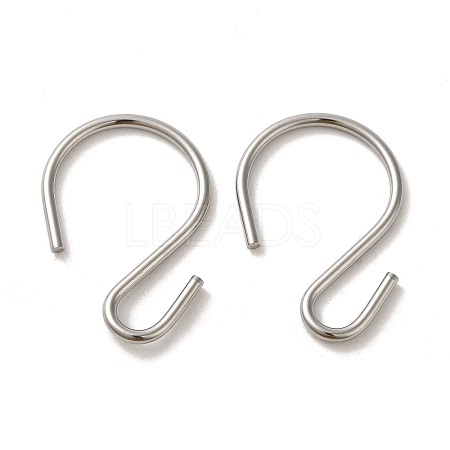 Non-Tarnish 304 Stainless Steel S-Hook Clasp STAS-C085-03H-P-1