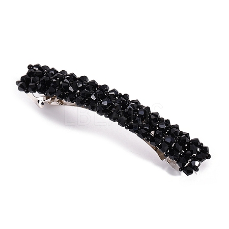 Glass Beaded Hair Barrettes PW-WG60883-06-1