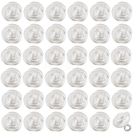 Gorgecraft 50Pcs Plastic Imitation Pearl Shank Buttons FIND-GF0005-57-1