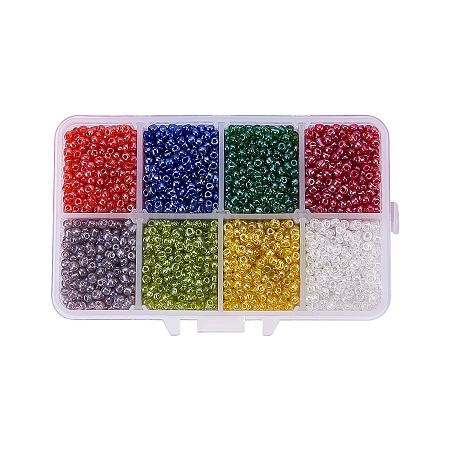 1 Box 8/0 Glass Seed Beads Round  Loose Spacer Beads SEED-X0050-3mm-10-1