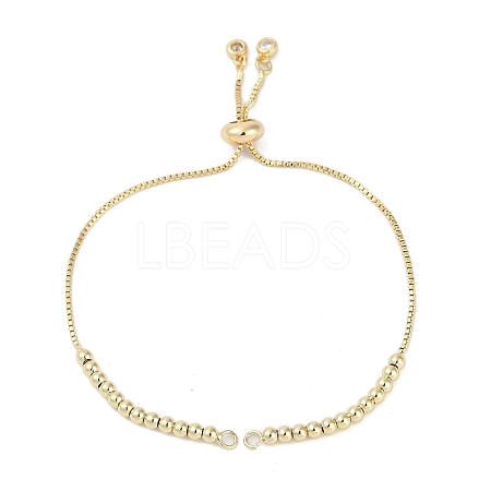 Rack Plating Brass Clear Cubic Zirconia Slider Bracelet Making KK-H509-01G-1