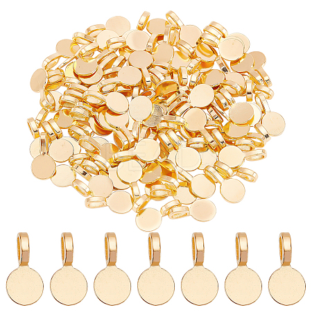 DICOSMETIC 100Pcs Tibetan Style Alloy Glue On Flat Pad Pendant Bails FIND-DC0002-16-1