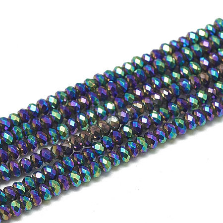 Electroplate Glass Beads Strands EGLA-Q112-C01-1