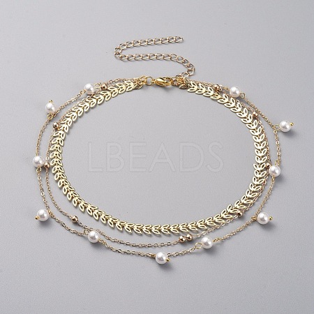 3 Layered Necklaces NJEW-JN02633-02-1