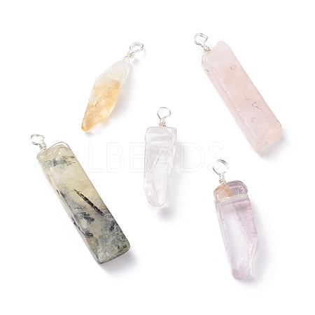 Natural Mixed Quartz Pendants PALLOY-JF01488-1