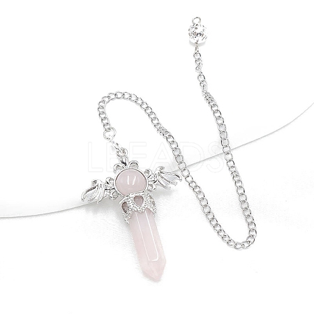 Natural Rose Quartz Dowsing Pendulum Big Pendants PW-WG53910-05-1