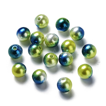 Rainbow ABS Plastic Imitation Pearl Beads OACR-Q174-12mm-16-1