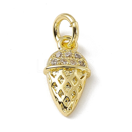 Brass Micro Pave Clear Cubic Zirconia Ice Cream Charms ZIRC-F132-69G-1