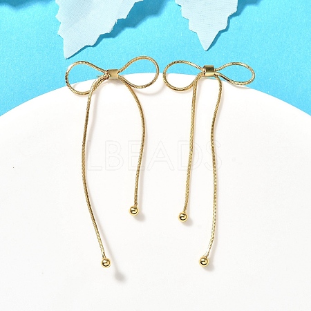 Bowknot Rack Plating Brass Stud Earrrings EJEW-Z085-01G-1