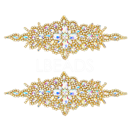 Rhombus Iron on Rhinestone Appliques DIY-WH0304-975B-1