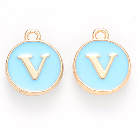 Golden Plated Alloy Enamel Charms ENAM-S118-04V-1