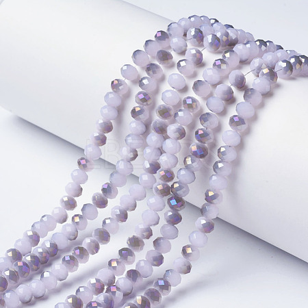 Electroplate Glass Beads Strands EGLA-A034-J4mm-F01-1