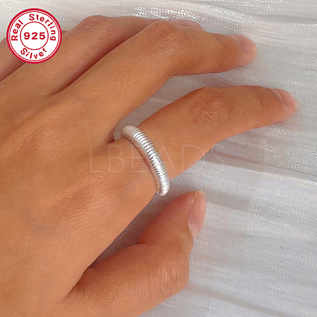 Anti-Tarnish Rhodium Plated 925 Sterling Silver Open Cuff Ring IU3989-2-1