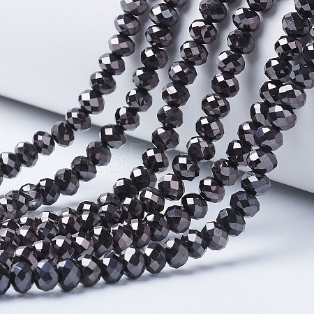Electroplate Transparent Glass Beads Strands X-EGLA-A034-T10mm-UA08-1
