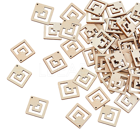 60Pcs Wood Pendants WOOD-FH0002-30A-1
