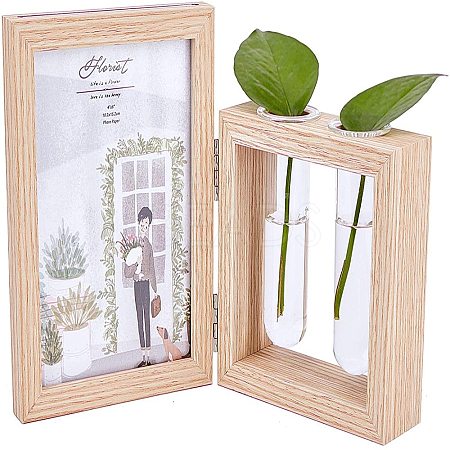 Unfinished Natural Wood Photo Frame Making DIY-WH0171-82A-1
