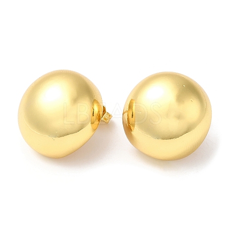 Rack Plating Brass Half Round Stud Earrings EJEW-Q766-07G-1