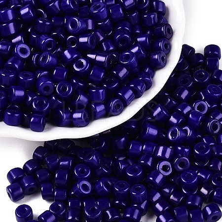 Opaque Baking Paint Glass Seed Beads SEED-T008-02V-1