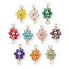 10Pcs 10 Colors Electroplated Faceted Glass Copper Wire Wrapped Connector Charms PALLOY-JF02594-02-1