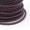 Braided Cowhide Leather Cord NWIR-N005-01B-3mm-3