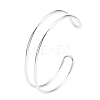Rack Plating Brass Double Lines Cuff Bangles for Women BJEW-M304-01S-2