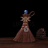 Witch Broom Hemp Palm with Natural Gemstone Witch Brooms PW-WGFF7F8-04-1