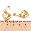 Heart Brass Stud Earrings Findings EJEW-A045-10G-3