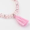 Glass Beads Stretch Charm Bracelets BJEW-JB03089-3