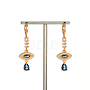 Elegant Brass Pave Cubic Zirconia Eye Leverback Earrings YO2993-3