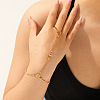 304 Stainless Steel Pave Clear Cubic Zirconia Heart Link Ring Bracelets for Women WGBEB4D-01-3