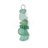 3Pcs Natural Rose Quartz & Green Aventurine & Lapis Lazuli Chip Beaded Constellation Pendants PALLOY-JF03043-12-3
