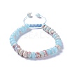 Adjustable Natural & Synthetic Mixed Stone Braided Bead Bracelets BJEW-F369-A-4