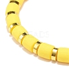 7Pcs 7 Colors Column Polymer Clay Stretch Beaded Bracelets BJEW-JB08764-3
