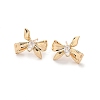 Brass Clear Cubic Zirconia Stud Earrings Finding for Women KK-A244-13B-G-1