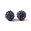 Half Drilled Polymer Clay Rhinestone Round Beads X-RB-H258-HD8mm-539-2