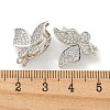 Rack Plating Brass Micro Pave Clear Cubic Zirconia Twister Clasps KK-B093-28P-3