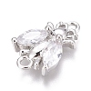 Brass Micro Pave Clear Cubic Zirconia Charms ZIRC-O035-24P-3